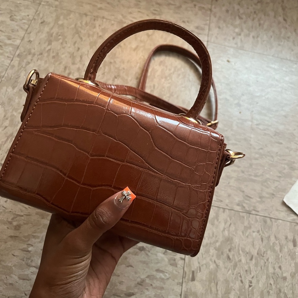 Brown Croc Print Forever 21 Mini Purse - Picture 4 of 4